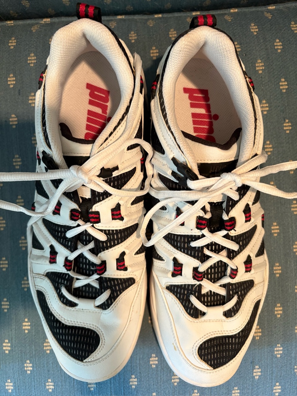Prince White, Black & Red Tennis Shoes